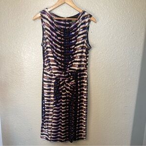 Taylor Dress Multicolor Knit Ruched Drape Neck Sheath Women’s Size 6 Career Sexy